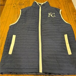 Kansas City Royals Embroidered Navy Quilted Vest with Cream Trim